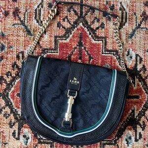 Alamar Black and Green Crossbody Bag